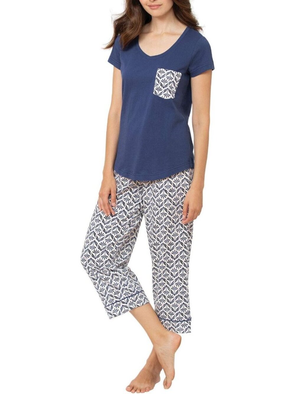 Cozy Women's Pajama Set - 100% Cotton Capris for Ultimate Comfort & Style